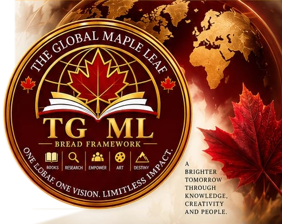 The Global Maple Leaf BREAD Framework crest against a golden globe and red maple leaves